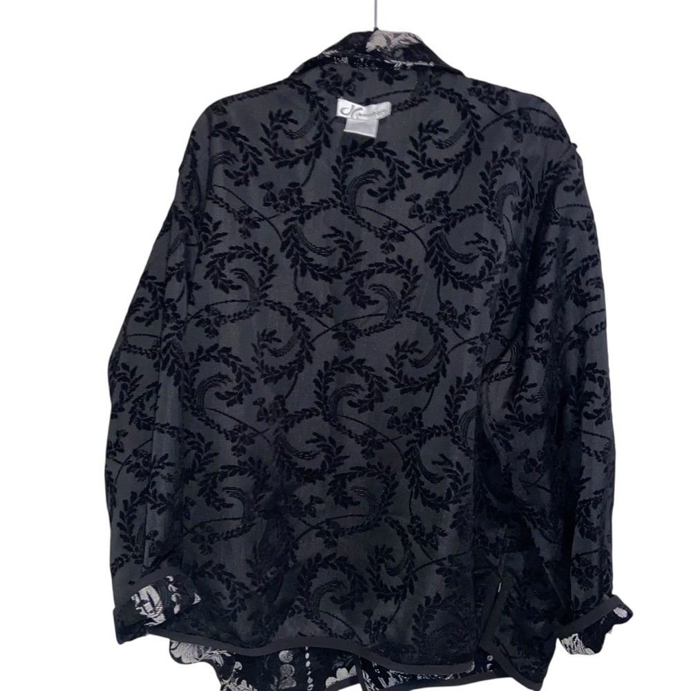 Dressbarn Jacket Womens Plus Size 24 Reversible Tapestry Floral Brocade Artsy - Picture 5 of 13